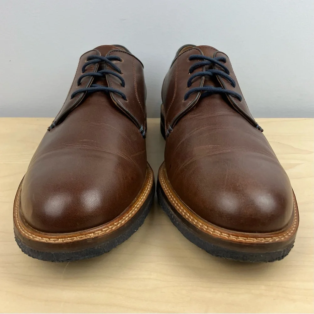 Johnston Murphy Men’s Size 12.0 M Calder Plain Toe Brown Leather Oxford Shoes